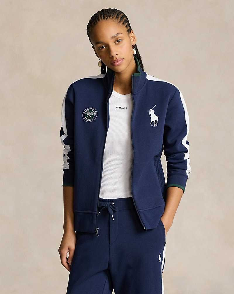 Chamarras Ralph Lauren Wimbledon Ballperson Full-Zip Mujer Rfd Nvy/Cer Wht | QUILCHN-57 - vista 3
