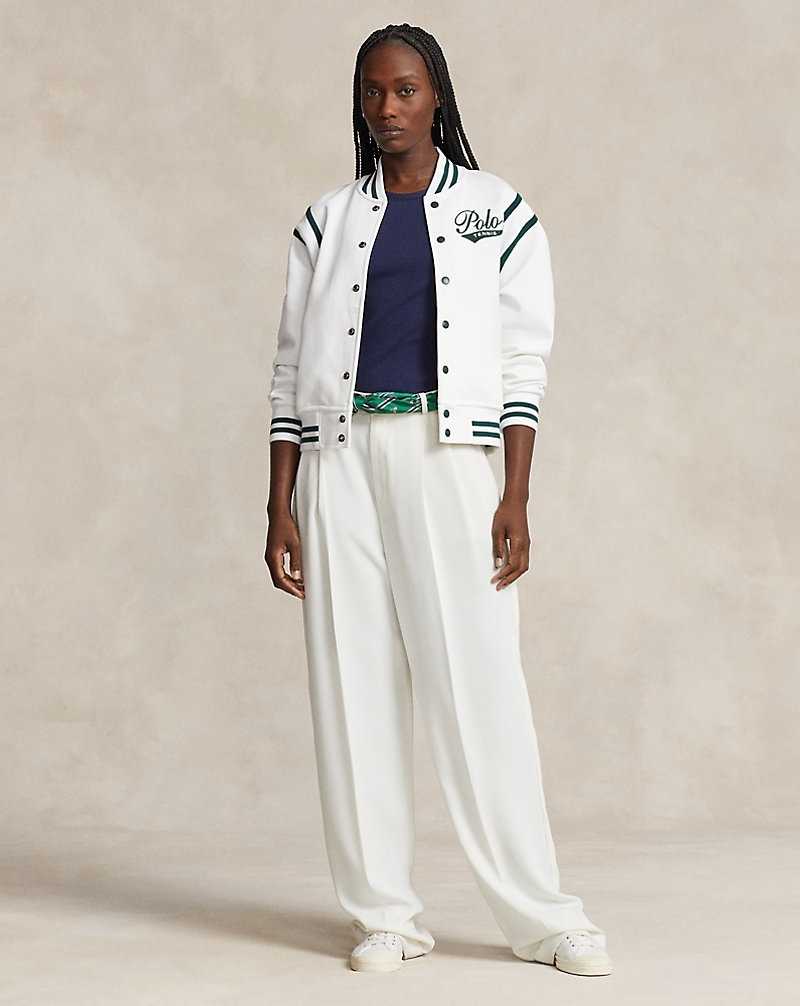 Chamarras Ralph Lauren Wimbledon Double-Knit Bomber Mujer Blancos | AYODVCZ-80 - vista 3