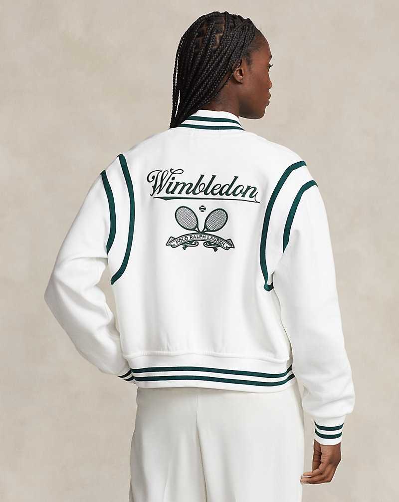 Chamarras Ralph Lauren Wimbledon Double-Knit Bomber Mujer Blancos | AYODVCZ-80 - vista 4