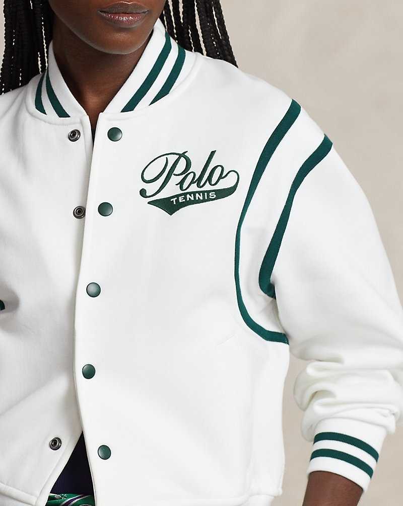 Chamarras Ralph Lauren Wimbledon Double-Knit Bomber Mujer Blancos | AYODVCZ-80 - vista 5