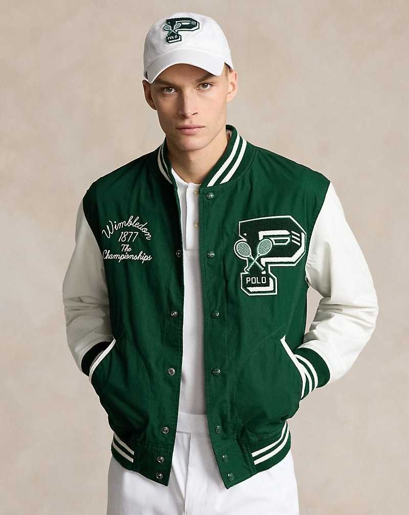 Chamarras Ralph Lauren Wimbledon Letterman Hombre Moss Agate/White | NOURVAS-38 - vista 1