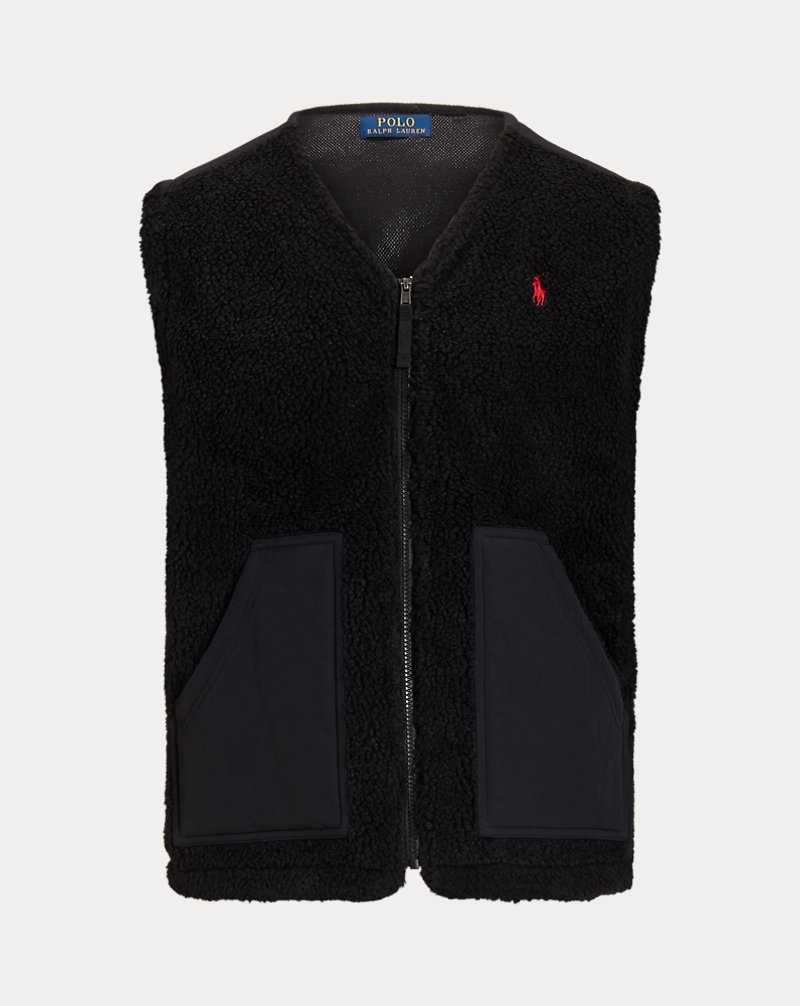 Chamarras Ralph Lauren Wind-Blocking Hybrid Gilet Hombre Negros | NFKDPJB-61 - vista 2