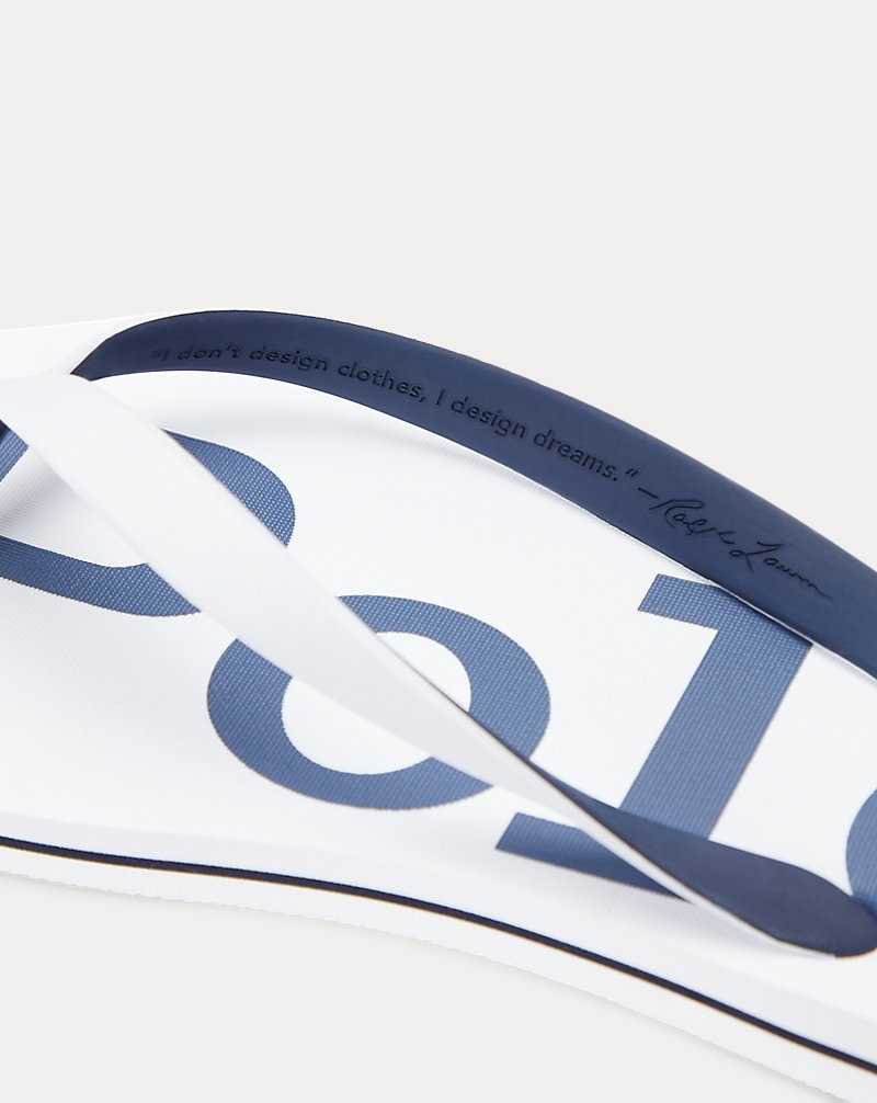 Chancletas Ralph Lauren Bolt Logo Flip-Flop Hombre Azul Marino | AHDSQEV-67 - vista 2