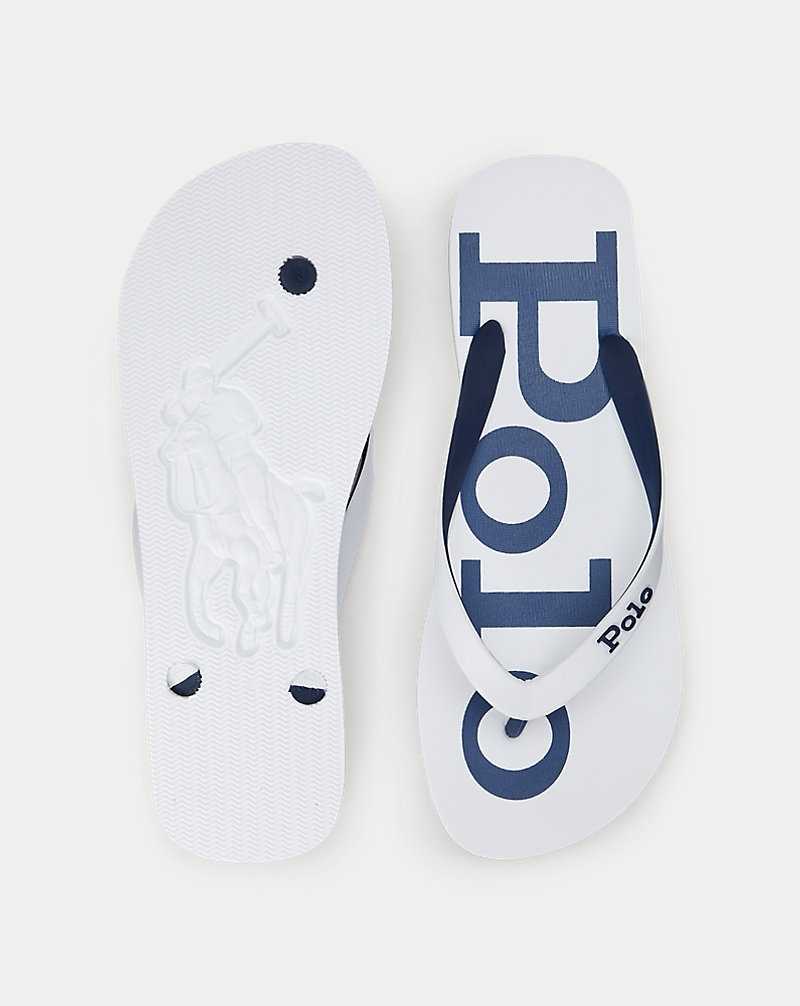 Chancletas Ralph Lauren Bolt Logo Flip-Flop Hombre Azul Marino | AHDSQEV-67 - vista 4