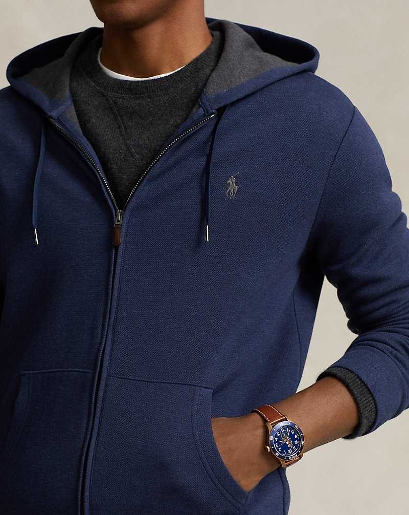 Chandals Ralph Lauren Double-Knit Mesh Full-Zip Hombre Azul Marino | KJBAQRL-05 - vista 5