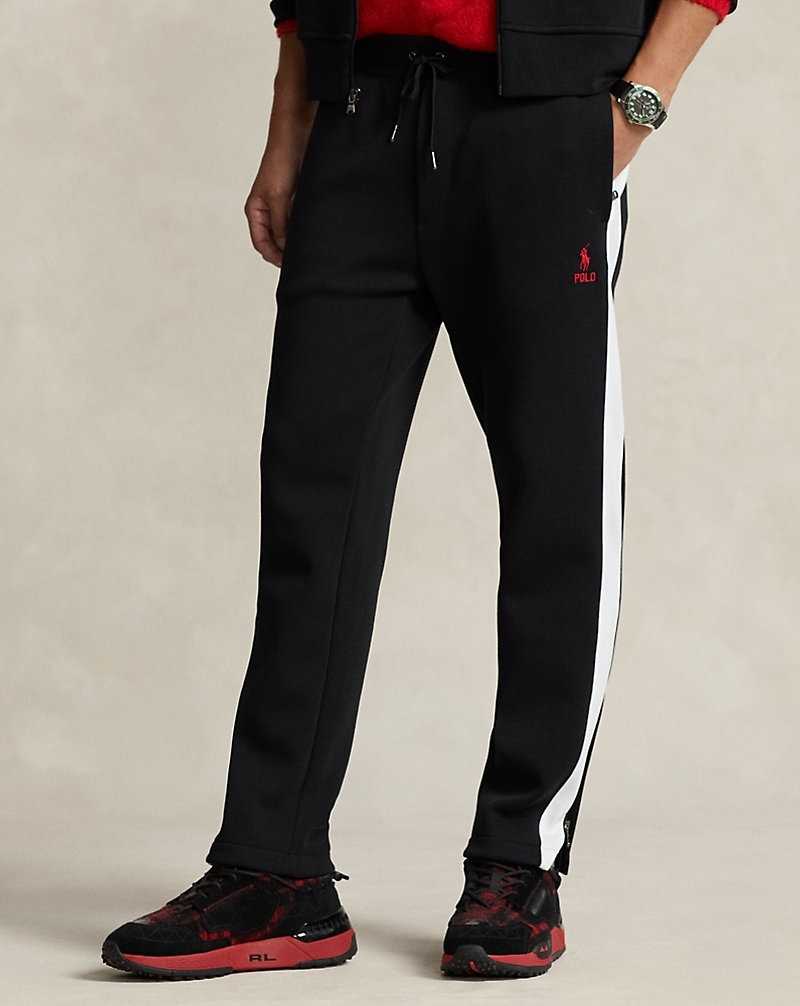 Chandals Ralph Lauren Double-Knit Mesh Track Hombre Negros | HQDBESL-25 - vista 3