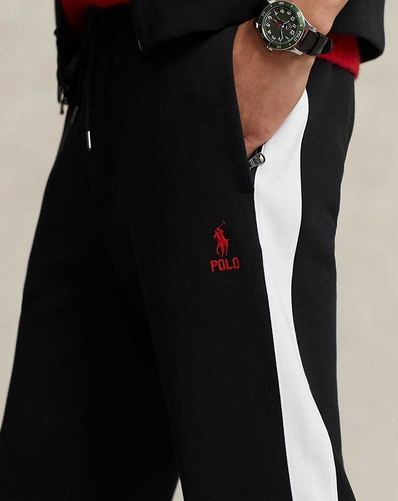 Chandals Ralph Lauren Double-Knit Mesh Track Hombre Negros | HQDBESL-25 - vista 5