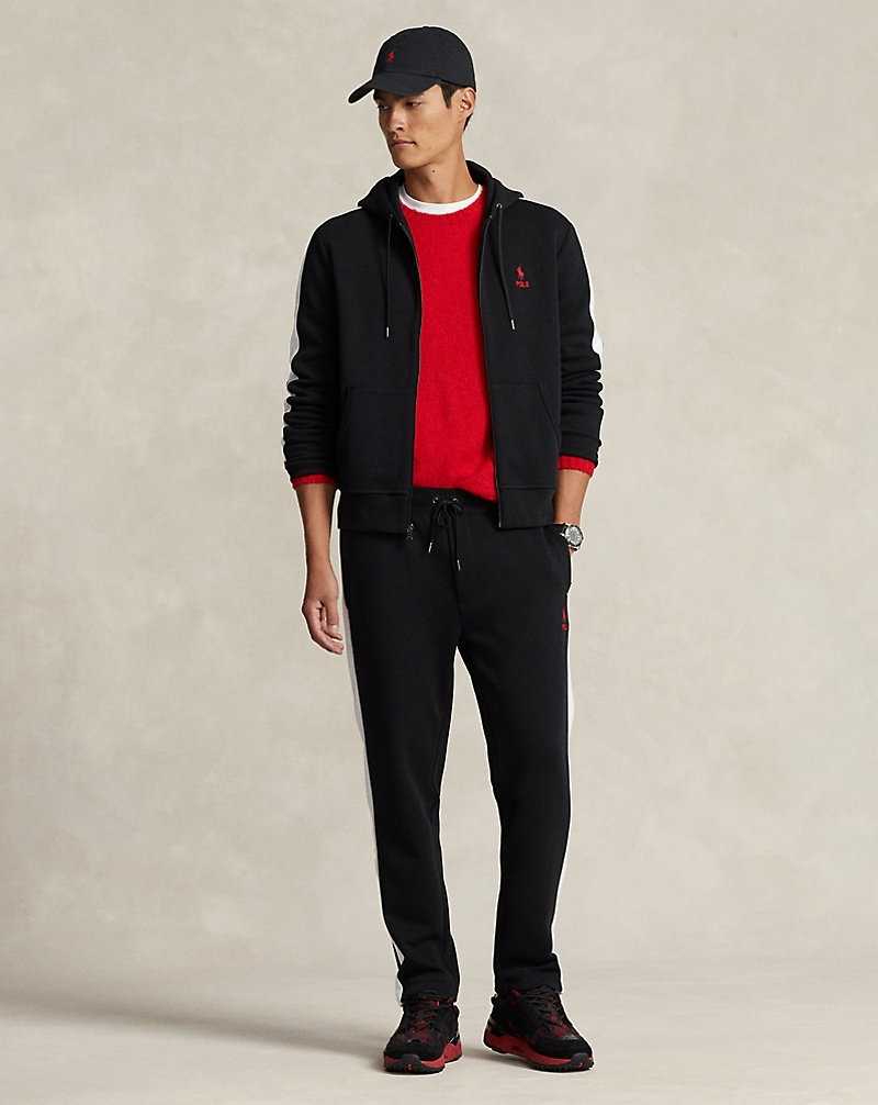 Chandals Ralph Lauren Double-Knit Mesh Track Hombre Negros | HQDBESL-25 - vista 1