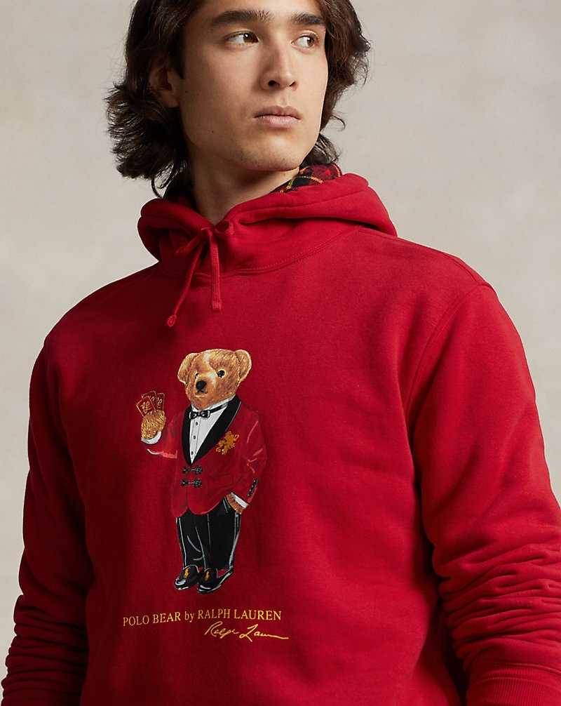 Chandals Ralph Lauren Lunar New Year Bear Fleece Hombre Rojos | GBNOKQW-73 - vista 5