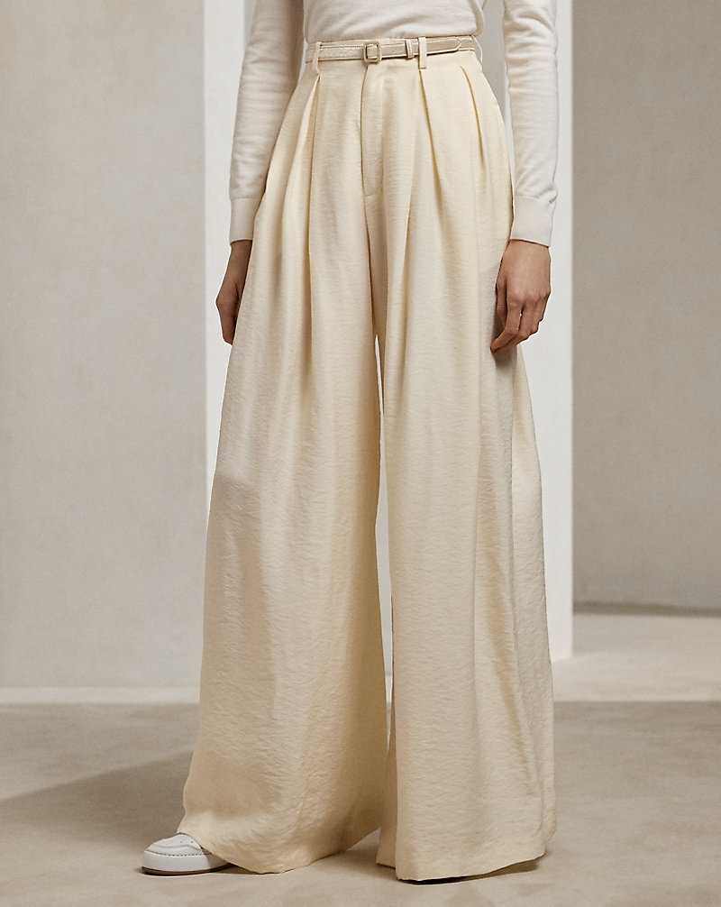 Conjuntos Ralph Lauren Greer Glossy Pleated Mujer Butter | LKUMIJY-43 - vista 3