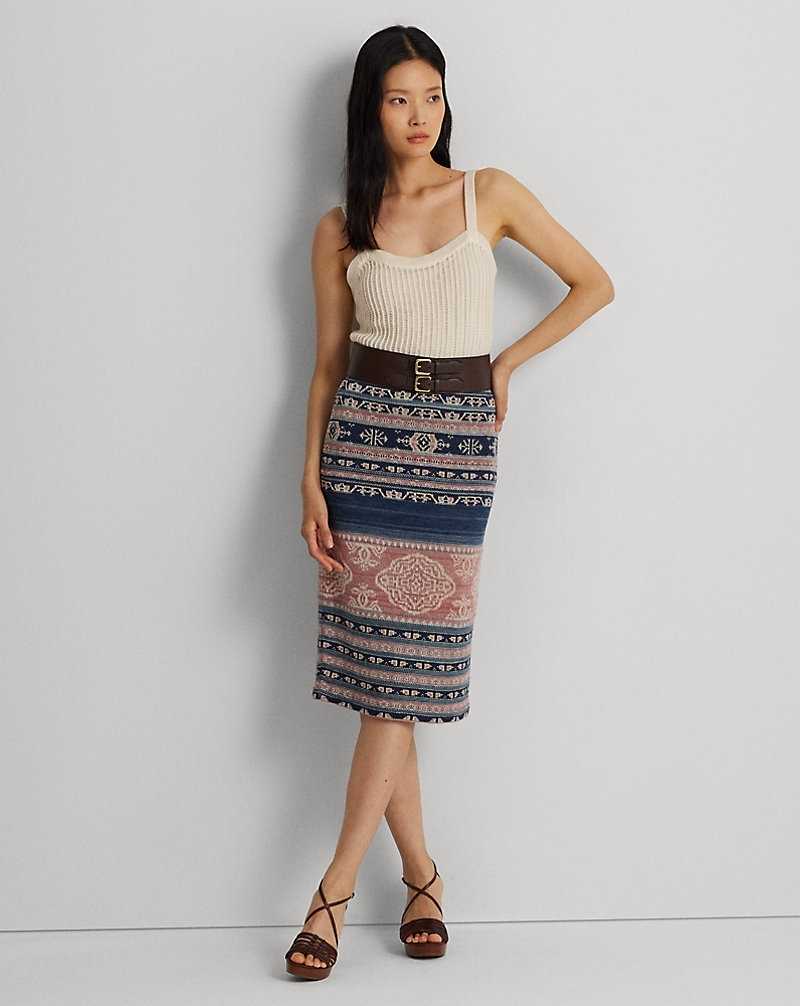 Conjuntos Ralph Lauren Linen-Blend Rib-Knit Top Mujer Creme | QZAIJMV-97 - vista 3