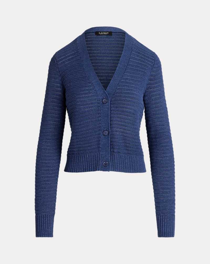 Conjuntos Ralph Lauren Linen-Cotton V-Neck Mujer Azules | YQFLGZV-26 - vista 2