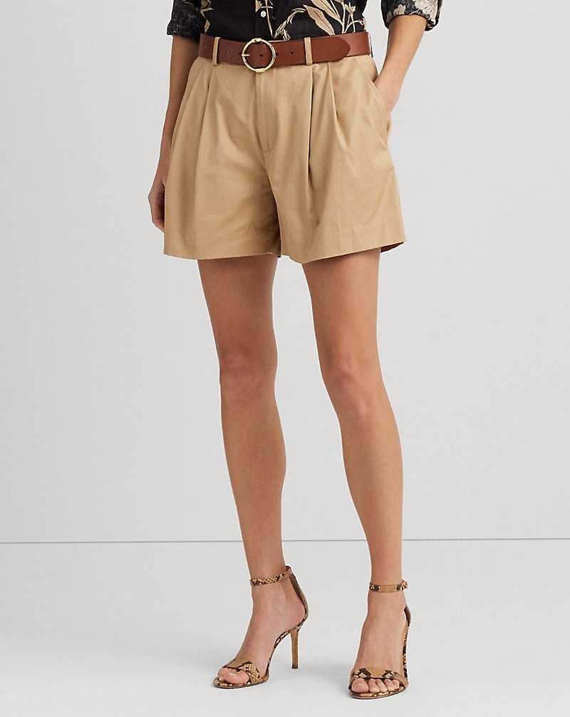 Conjuntos Ralph Lauren Pleated Cotton Twill Mujer Birch Tan | GMHTEOI-79 - vista 3