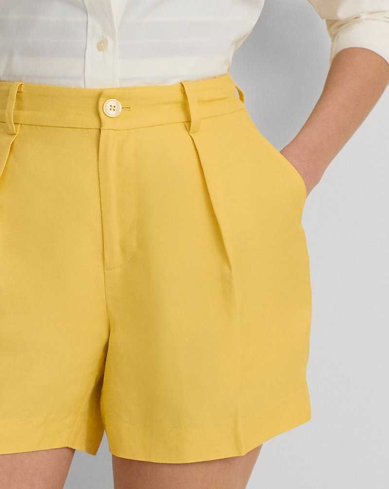 Conjuntos Ralph Lauren Pleated Linen-Blend Twill Mujer Amarillos | HSRXKPA-63 - vista 5