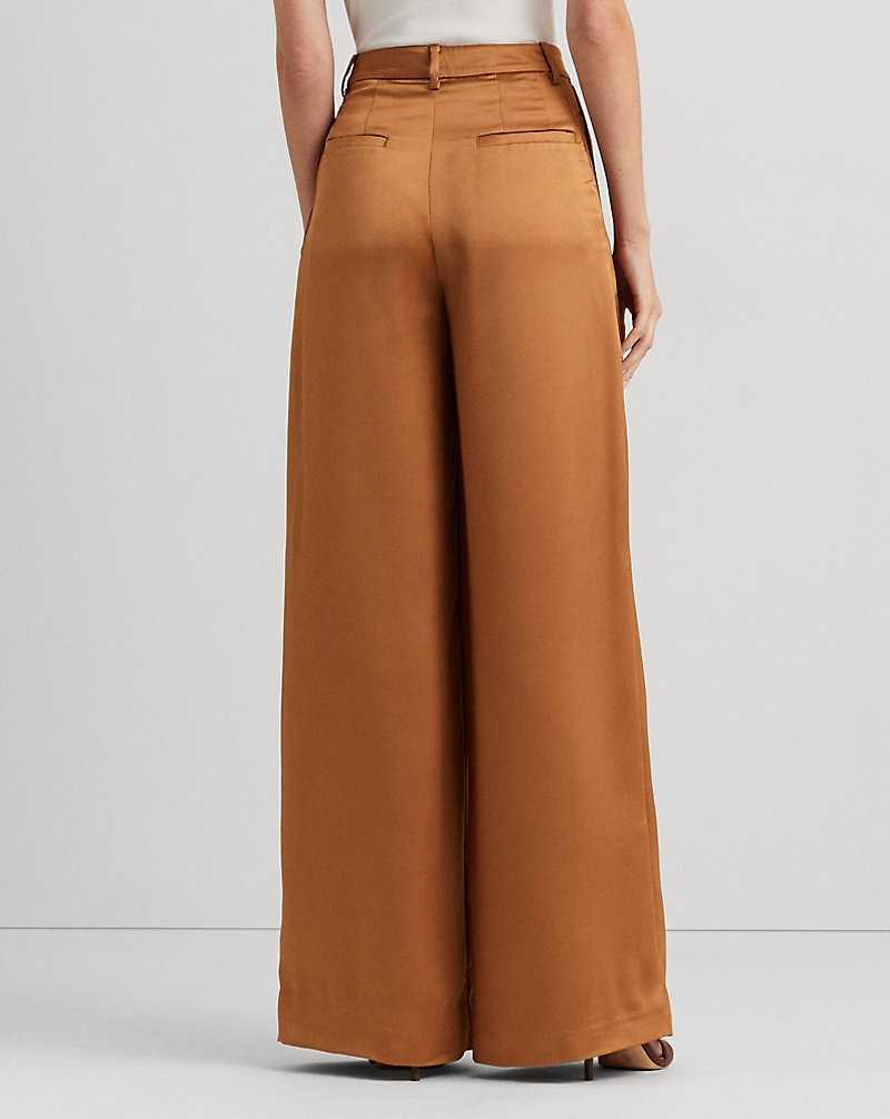 Conjuntos Ralph Lauren Pleated Satin Charmeuse Wide-Leg Mujer Argan Bronze | RXLZVWO-74 - vista 4