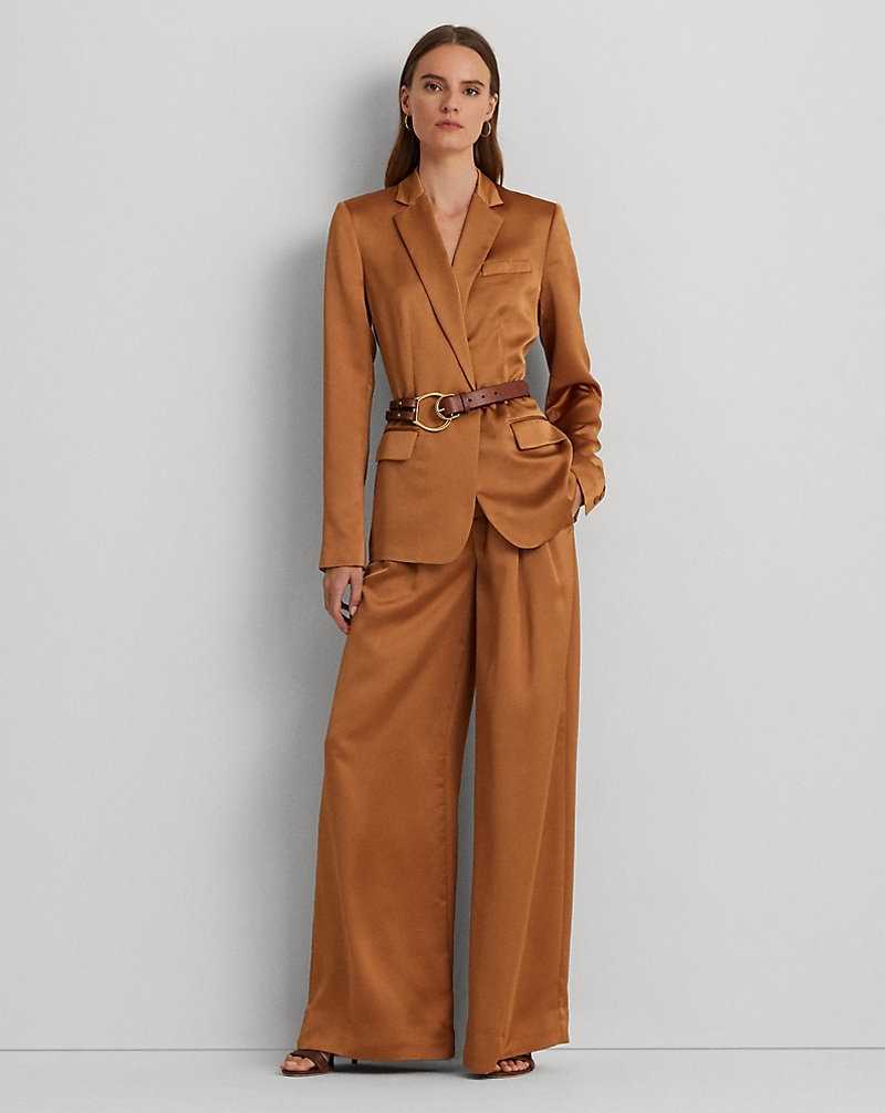 Conjuntos Ralph Lauren Pleated Satin Charmeuse Wide-Leg Mujer Argan Bronze | RXLZVWO-74 - vista 1