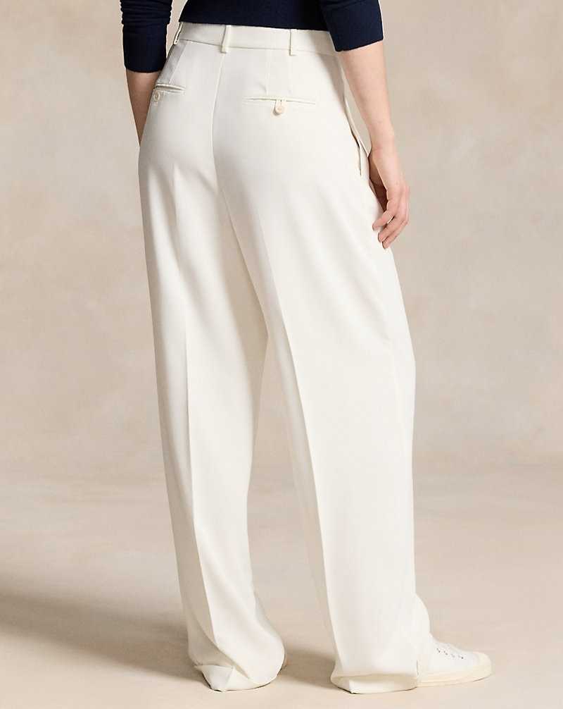 Conjuntos Ralph Lauren Pleated Straight-Leg Mujer Creme | JOQTPAV-25 - vista 4