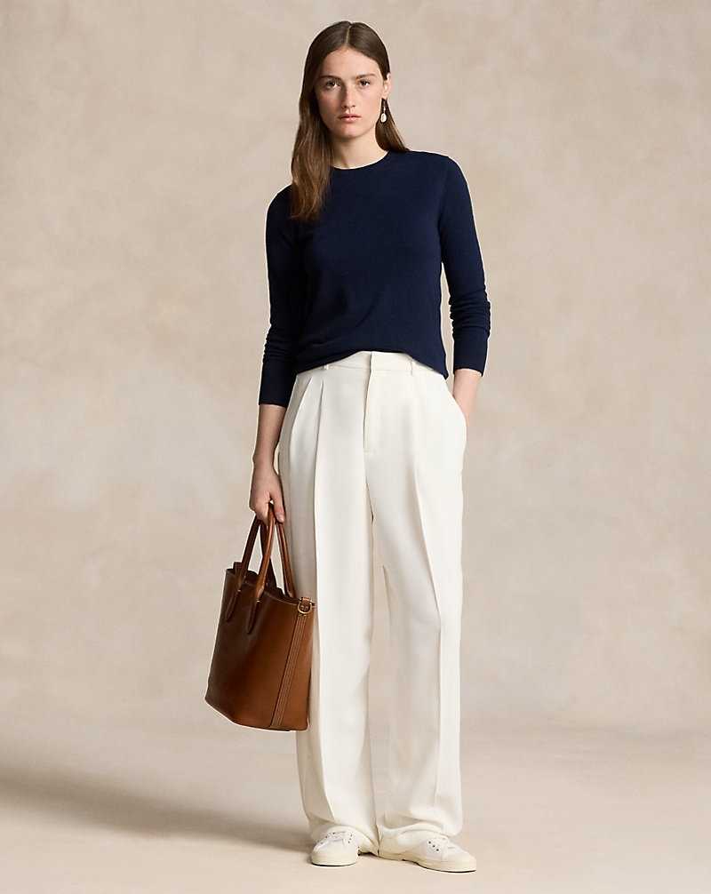 Conjuntos Ralph Lauren Pleated Straight-Leg Mujer Creme | JOQTPAV-25 - vista 1