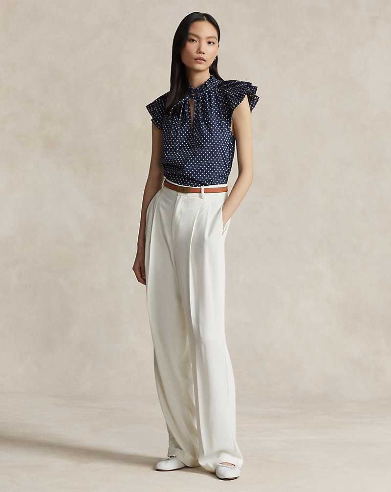 Conjuntos Ralph Lauren Polka-Dot Cotton-Blend Mujer Azul Marino | XKMPNIQ-53 - vista 3