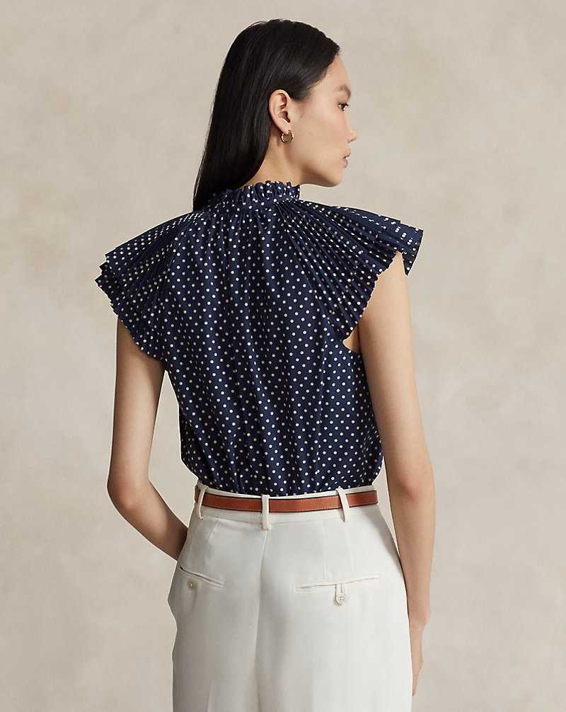 Conjuntos Ralph Lauren Polka-Dot Cotton-Blend Mujer Azul Marino | XKMPNIQ-53 - vista 4
