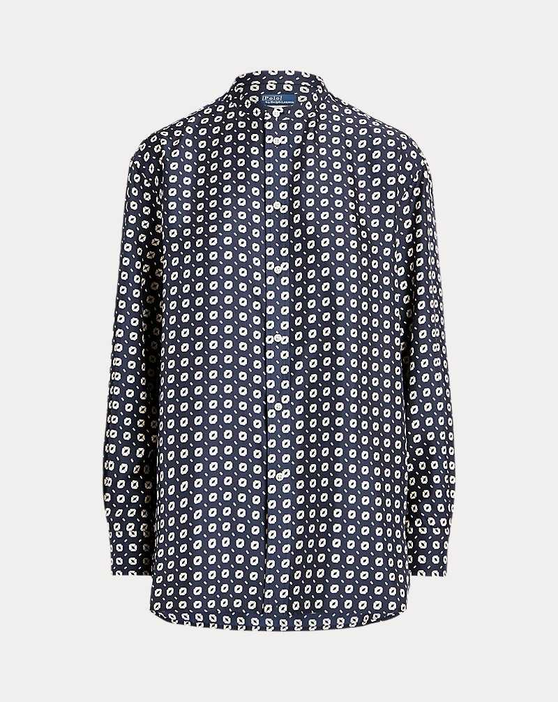 Conjuntos Ralph Lauren Relaxed Fit Geo-Motif Silk Mujer 1574 Navy/Cream Geo Print | VNRLFOC-08 - vista 2