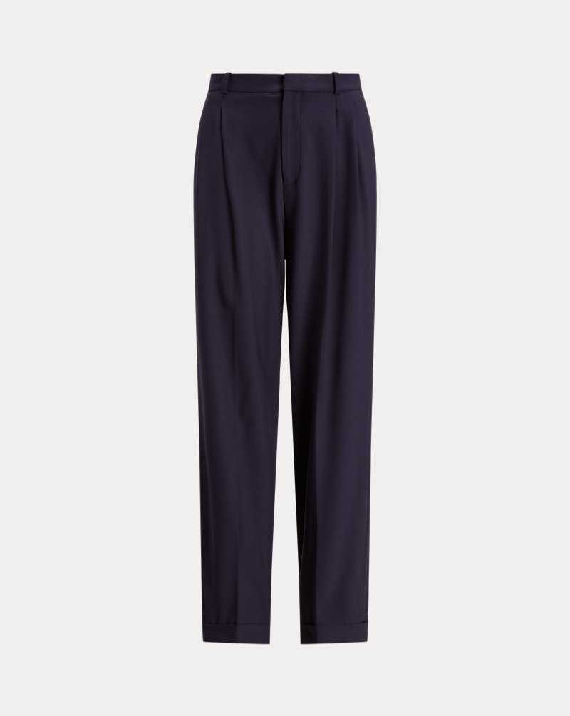 Conjuntos Ralph Lauren Wool-Blend Wide-Leg Mujer Azul Marino | ZYQKSRP-49 - vista 2