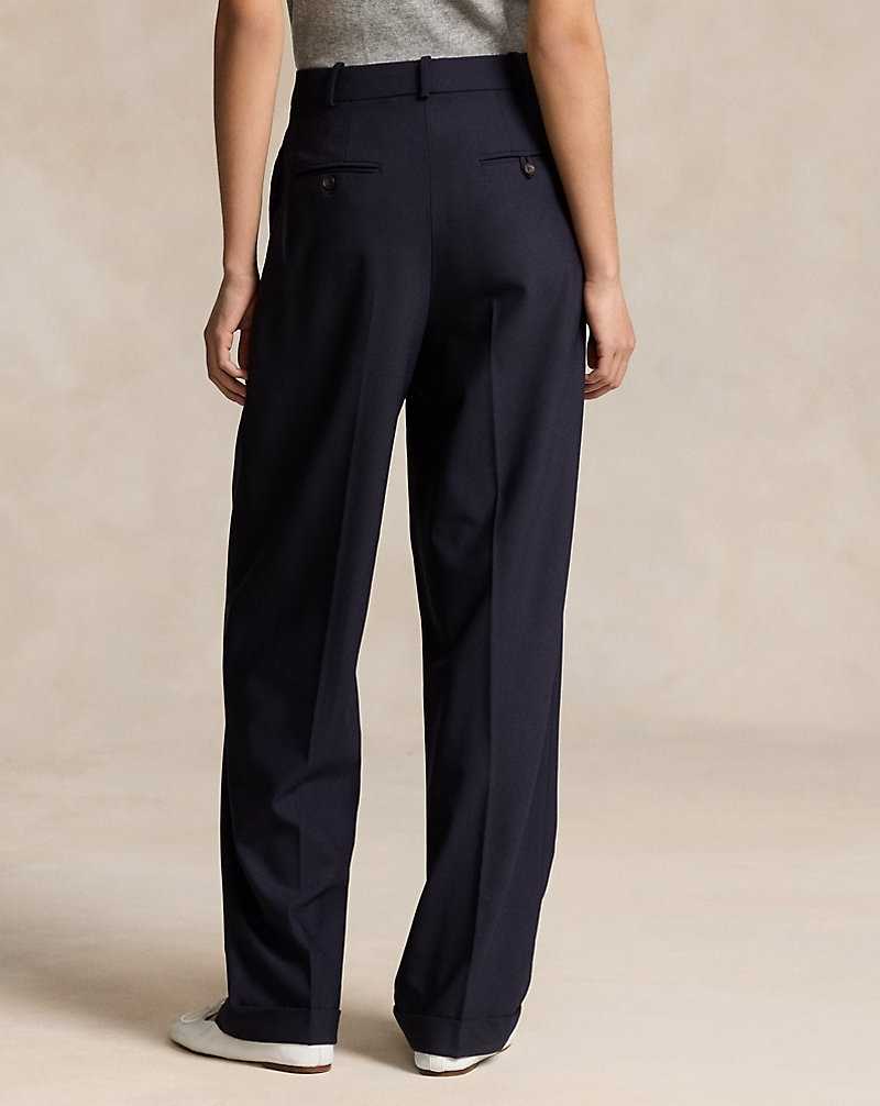 Conjuntos Ralph Lauren Wool-Blend Wide-Leg Mujer Azul Marino | ZYQKSRP-49 - vista 4