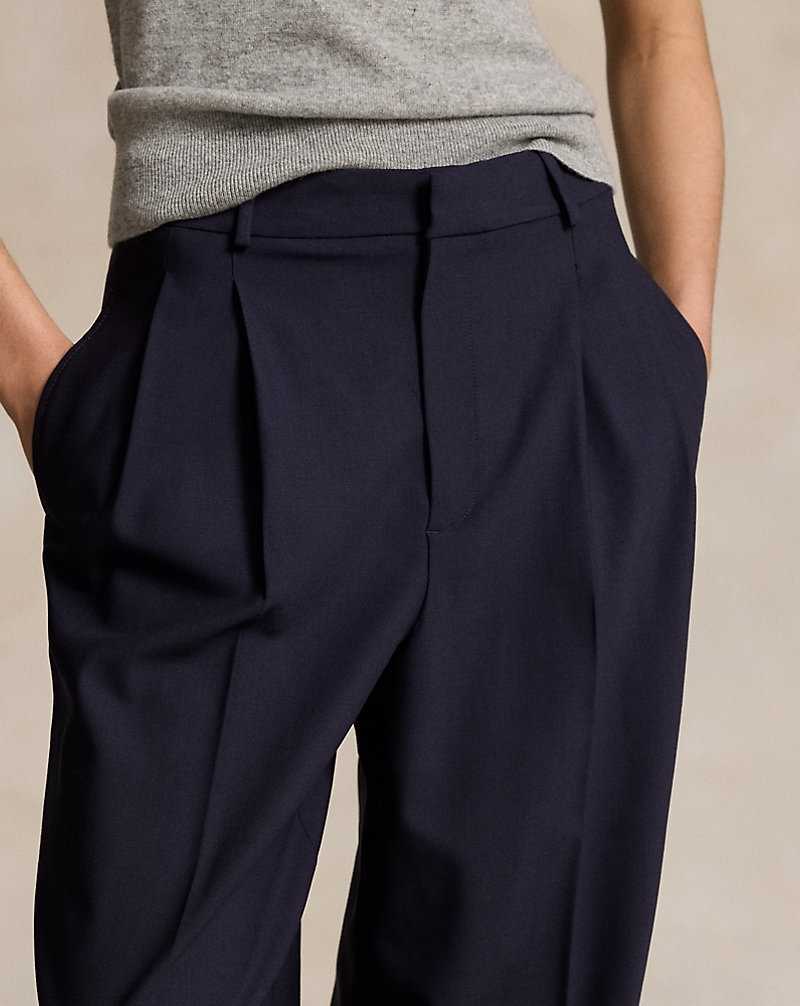 Conjuntos Ralph Lauren Wool-Blend Wide-Leg Mujer Azul Marino | ZYQKSRP-49 - vista 5