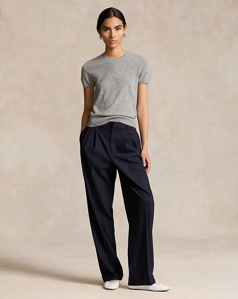 Conjuntos Ralph Lauren Wool-Blend Wide-Leg Mujer Azul Marino | ZYQKSRP-49 - vista 1