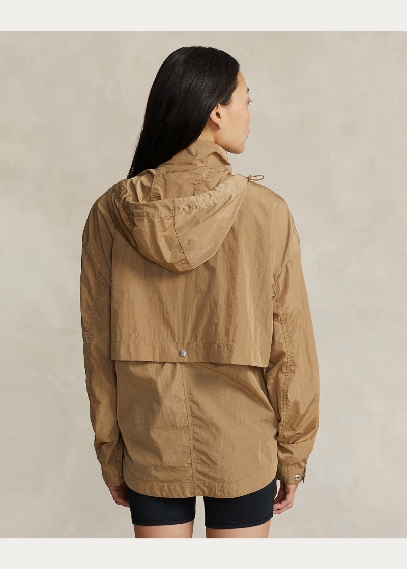 Cortavientos Agua-Resistant Encapuchado Mujer Marrom | BCKE74289 - vista 3
