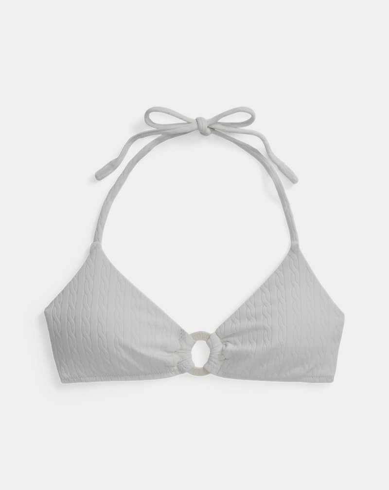 Cubrirlos Ralph Lauren Cable-Motif O-Ring Halter Mujer Blancos | QBWEOJN-07 - vista 2