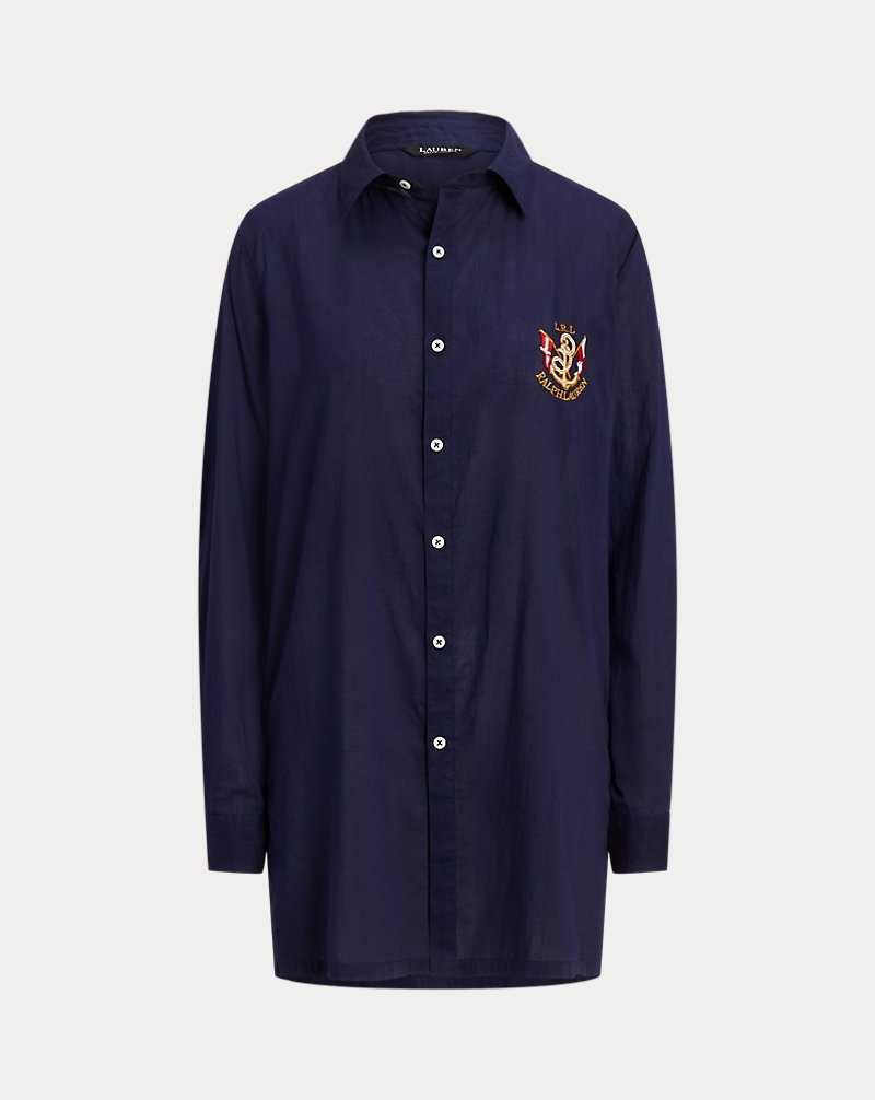 Cubrirlos Ralph Lauren Cotton Voile Camp Mujer Azul Marino Oscuro | RIOJBTD-69 - vista 2