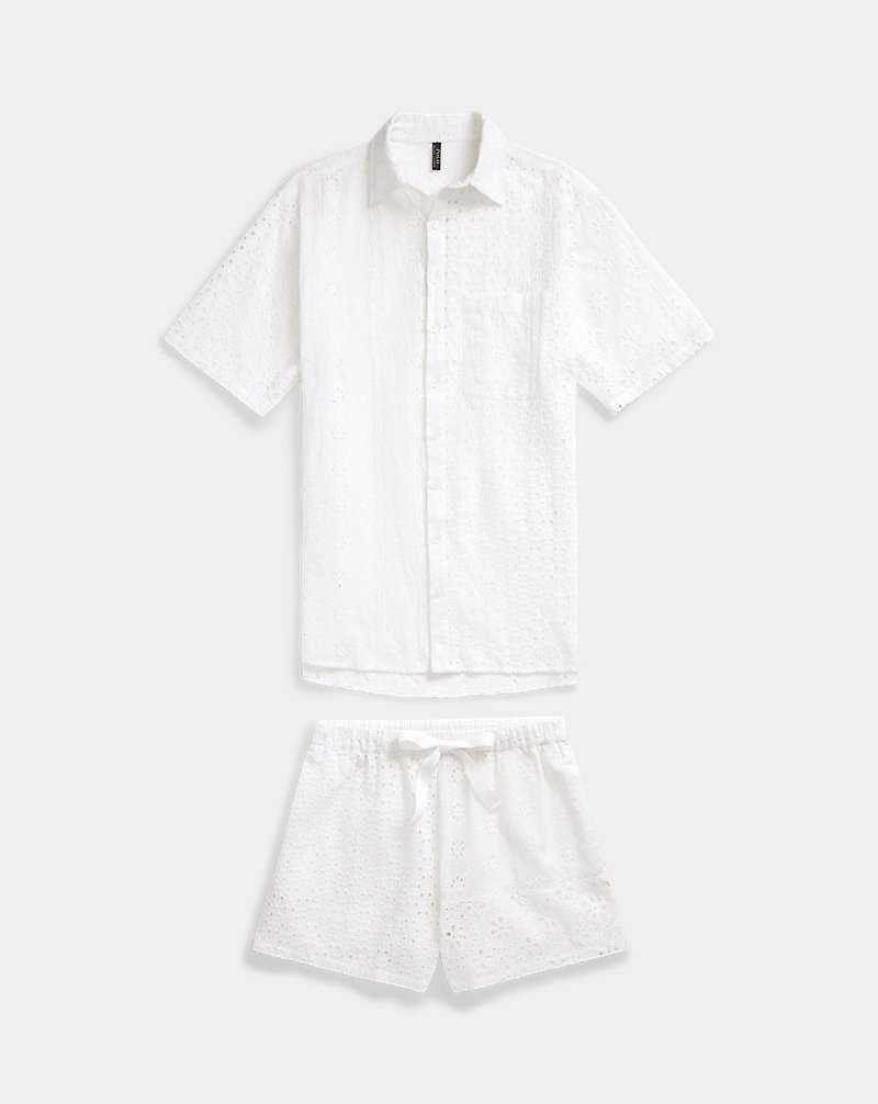 Cubrirlos Ralph Lauren Eyelet Cotton Set Mujer Blancos | EHFOWXS-13 - vista 2