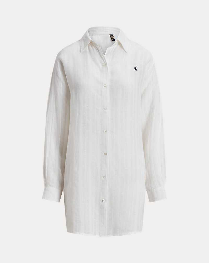 Cubrirlos Ralph Lauren Linen-Cotton Mujer Blancos | GTXURBQ-21 - vista 2