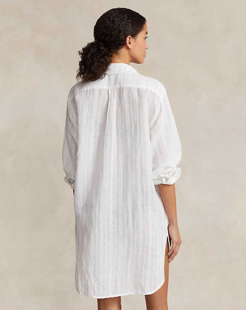 Cubrirlos Ralph Lauren Linen-Cotton Mujer Blancos | GTXURBQ-21 - vista 3
