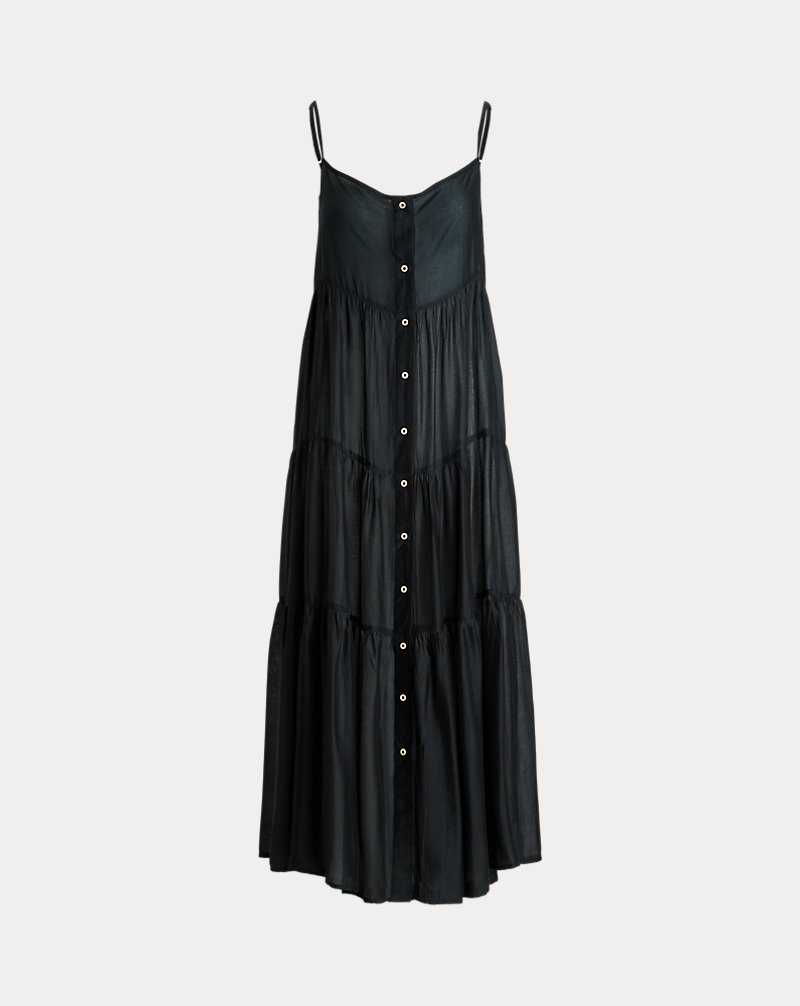 Cubrirlos Ralph Lauren Tiered Midi Mujer Negros | UPRTCND-89 - vista 2