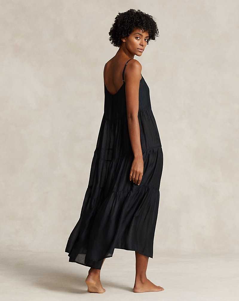 Cubrirlos Ralph Lauren Tiered Midi Mujer Negros | UPRTCND-89 - vista 4