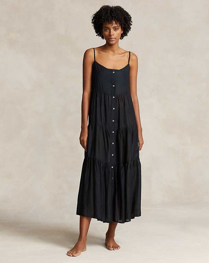 Cubrirlos Ralph Lauren Tiered Midi Mujer Negros | UPRTCND-89 - vista 1