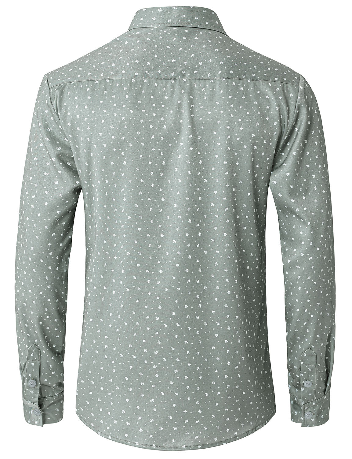 Camisa Green casual estampado de manga larga para hombre