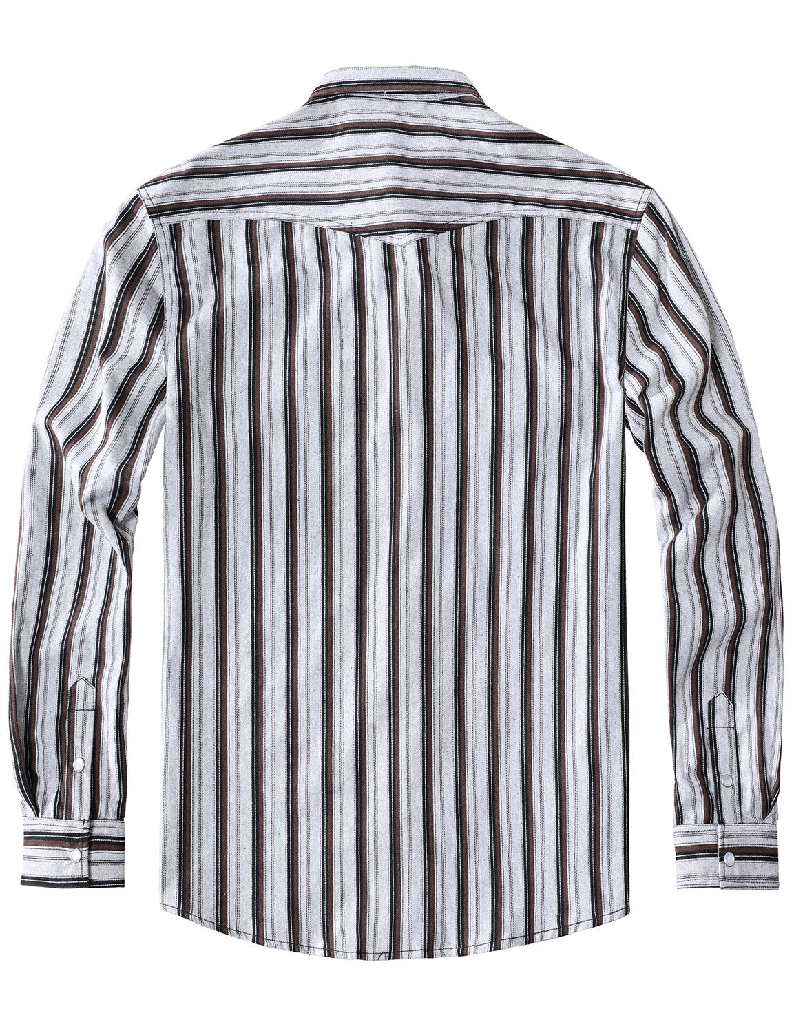 Camisa White a rayas Western Pearl Snap casual Denim para hombre