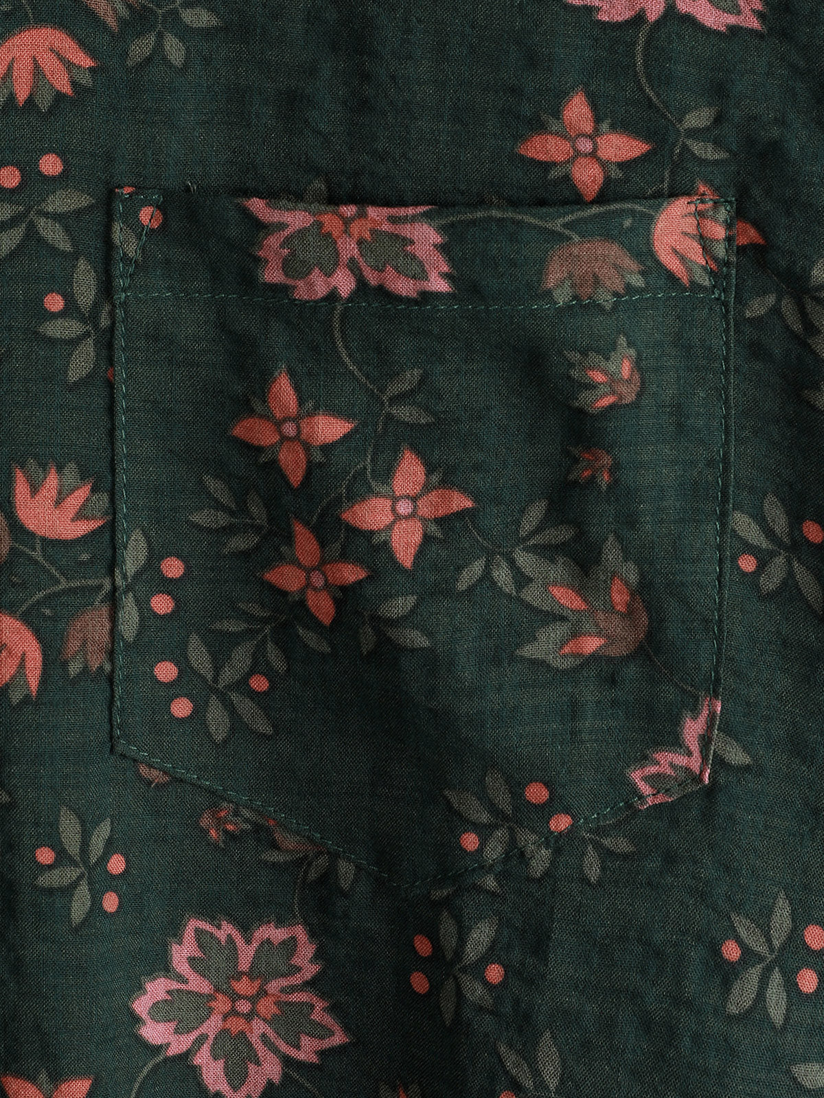 Camisa floral estampado vintage Holiday Green Hawaiian de manga corta para hombre