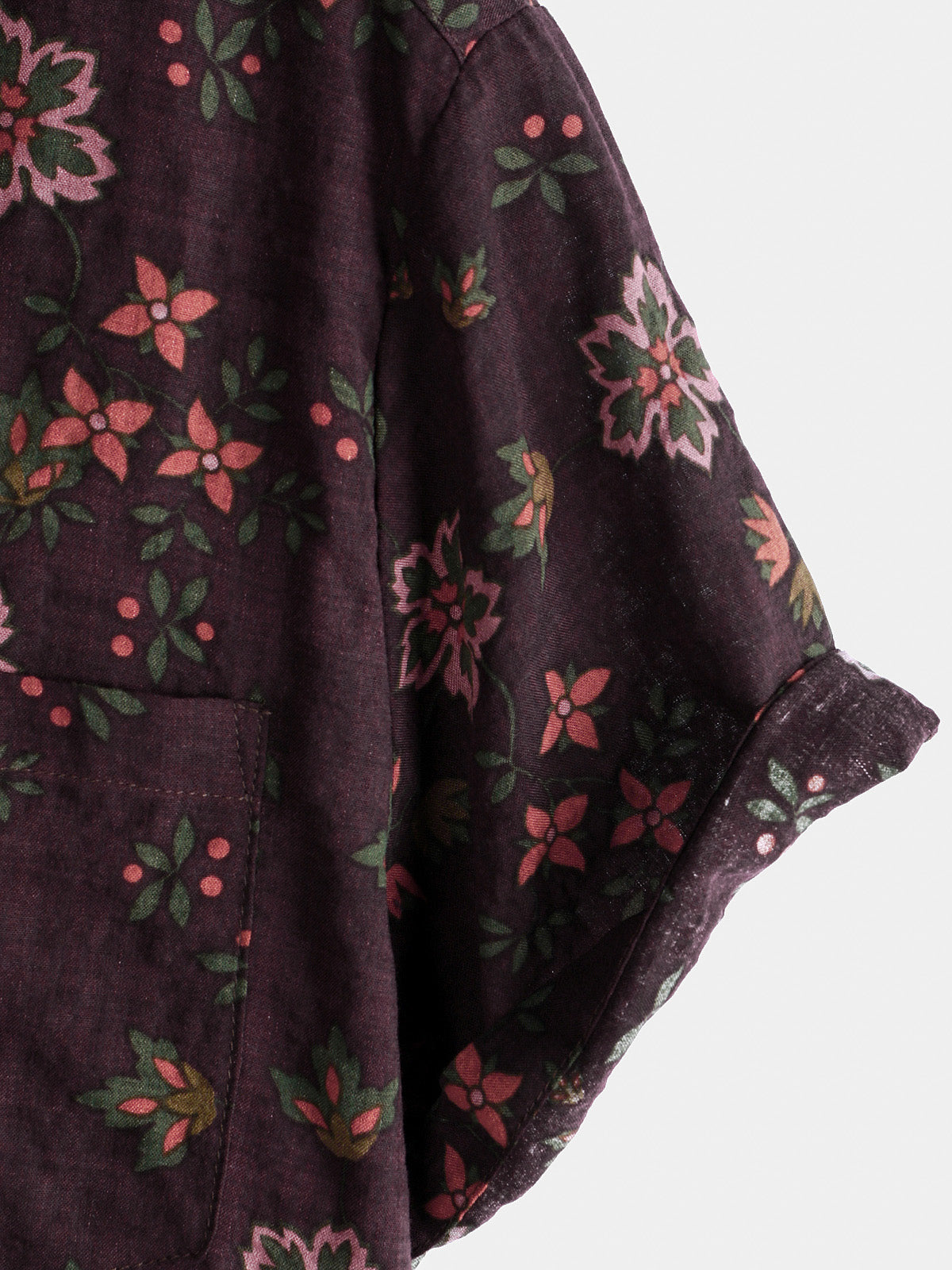 Camisa floral estampado vintage Holiday Brown Hawaiian de manga corta para hombre