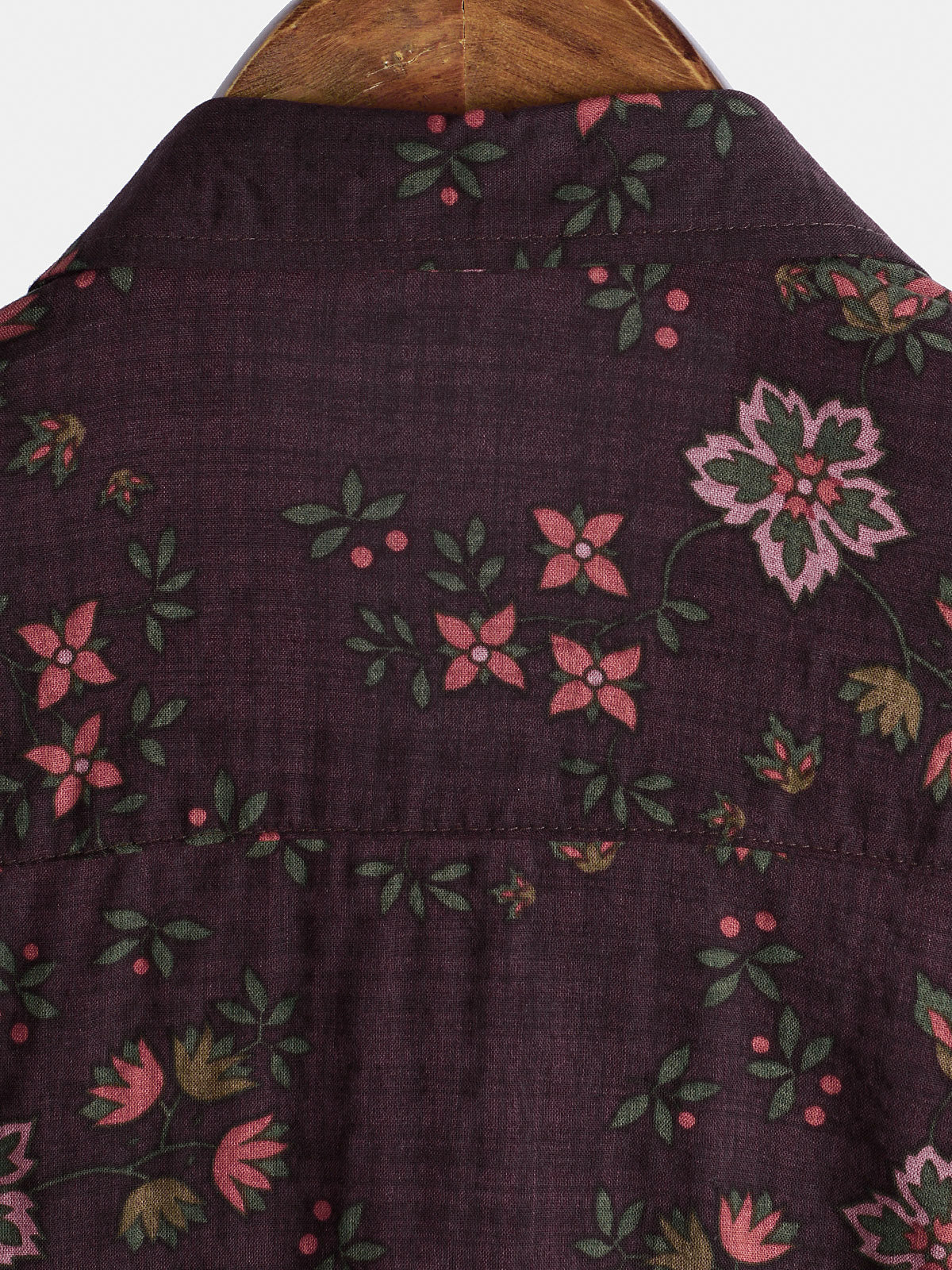 Camisa floral estampado vintage Holiday Brown Hawaiian de manga corta para hombre