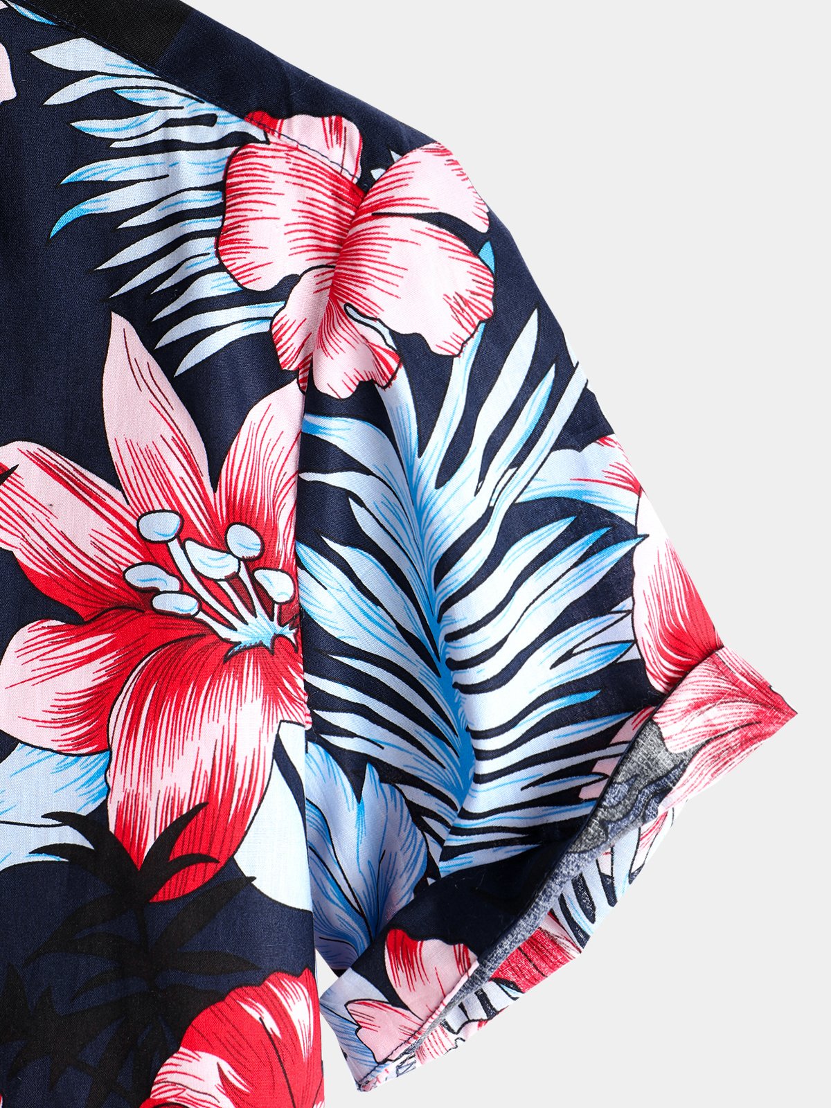 Camisa Hawaii Tropical Plant estampado floral de algodón para hombre