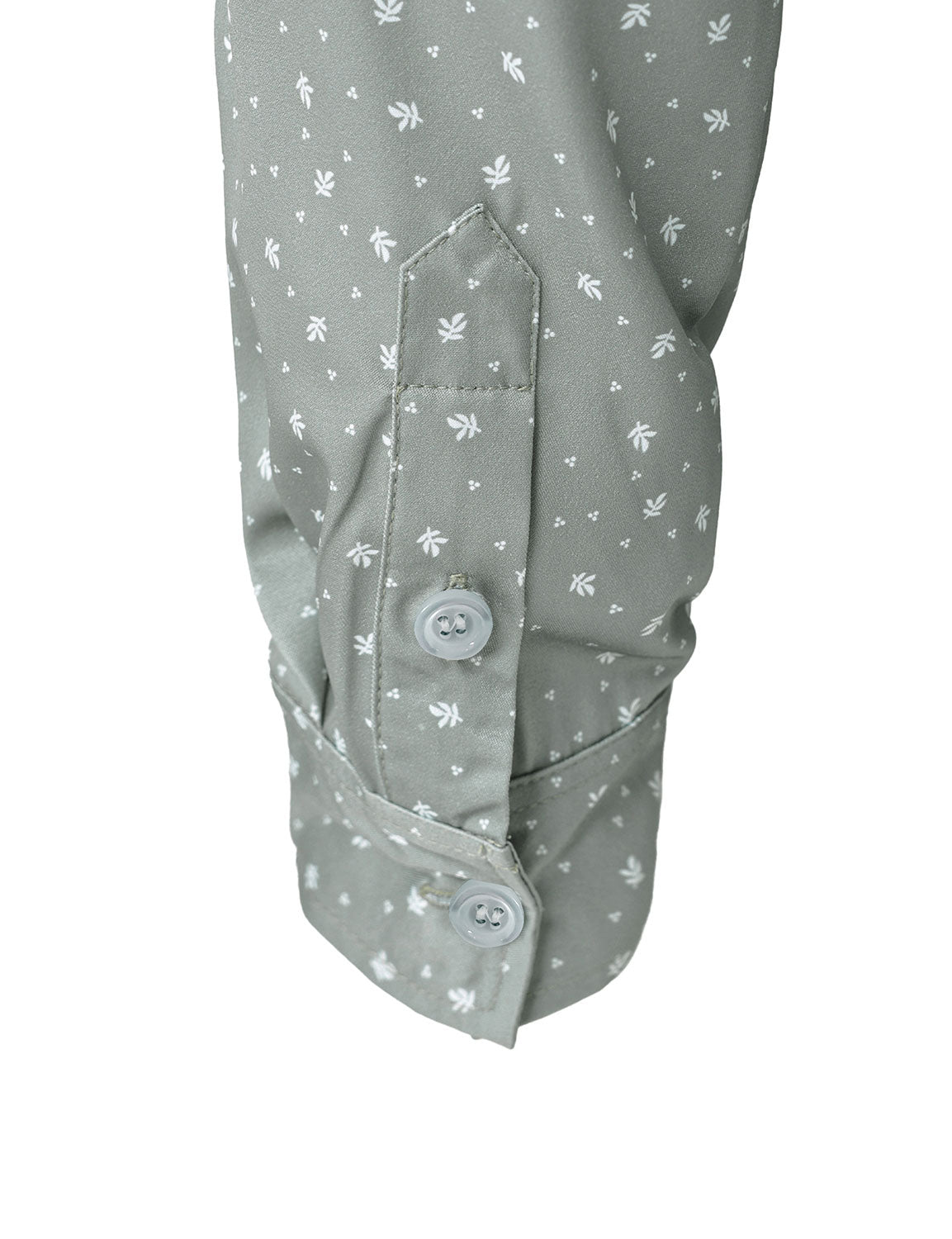 Camisa Green casual estampado de manga larga para hombre