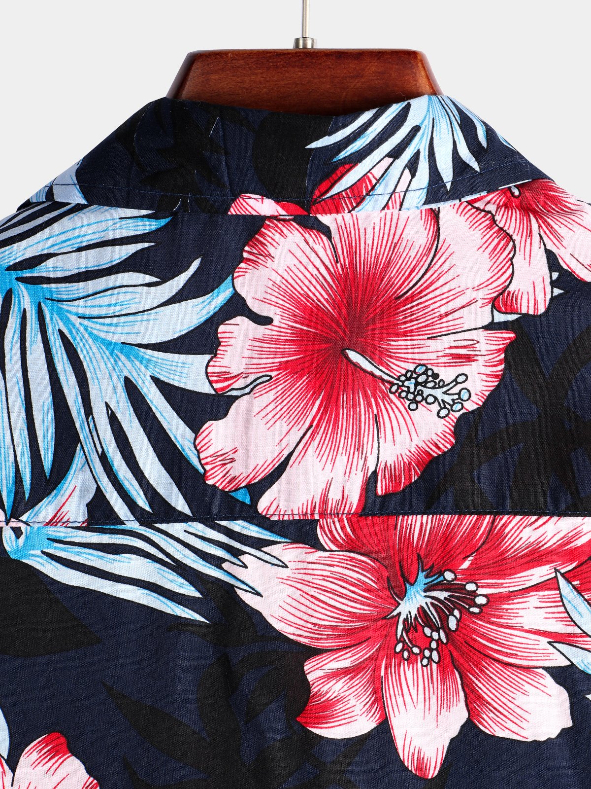 Camisa Hawaii Tropical Plant estampado floral de algodón para hombre
