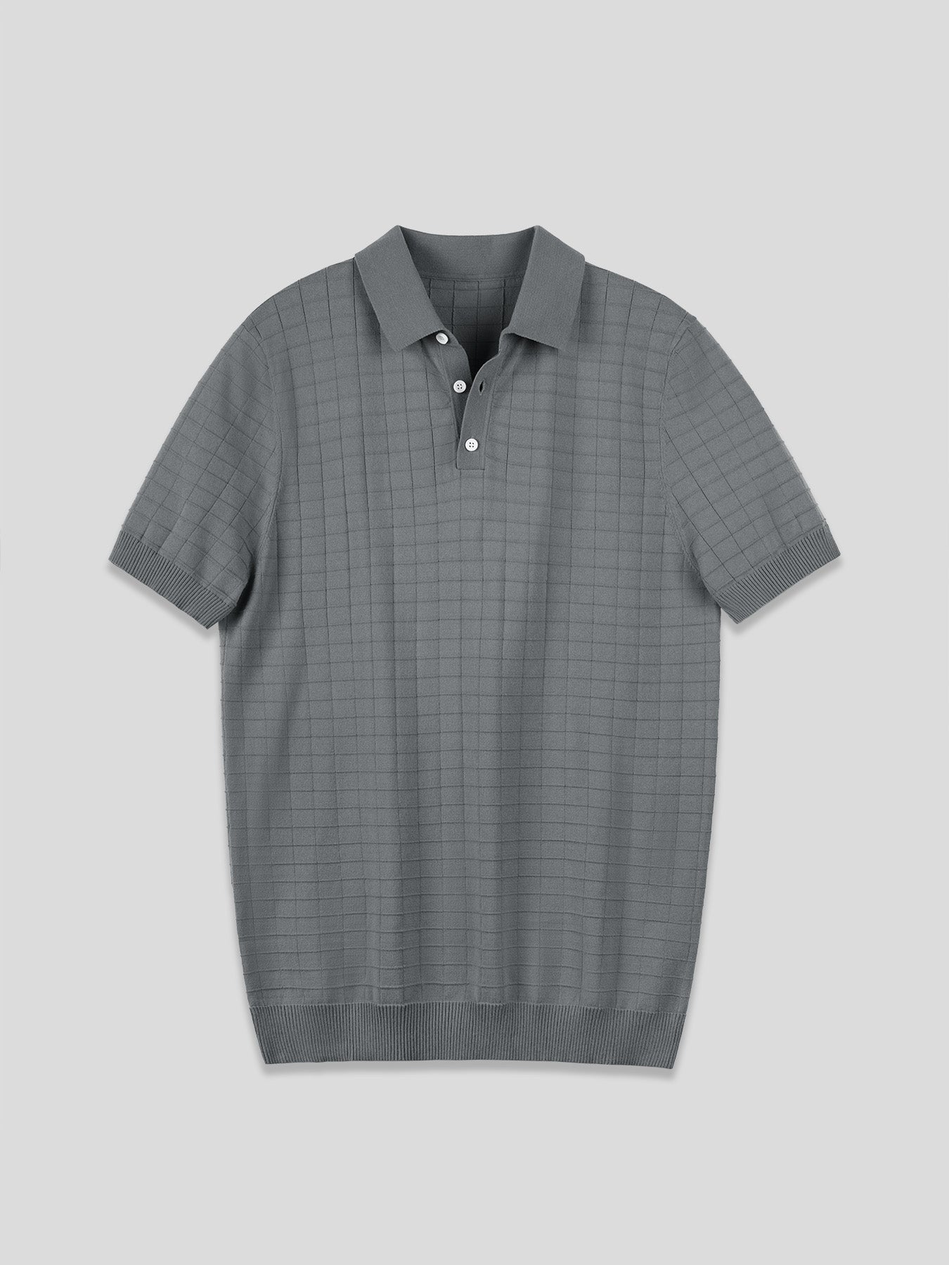 Gentletejido Checkered de manga corta tejidoted Polo