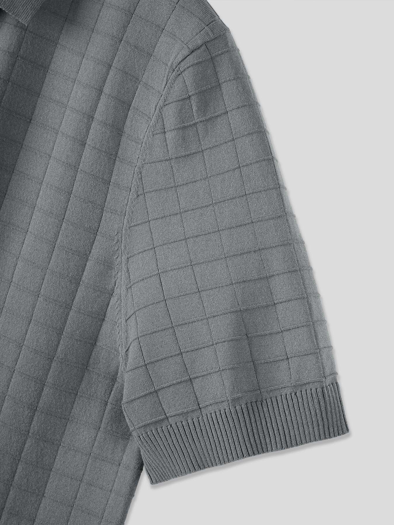 Gentletejido Checkered de manga corta tejidoted Polo