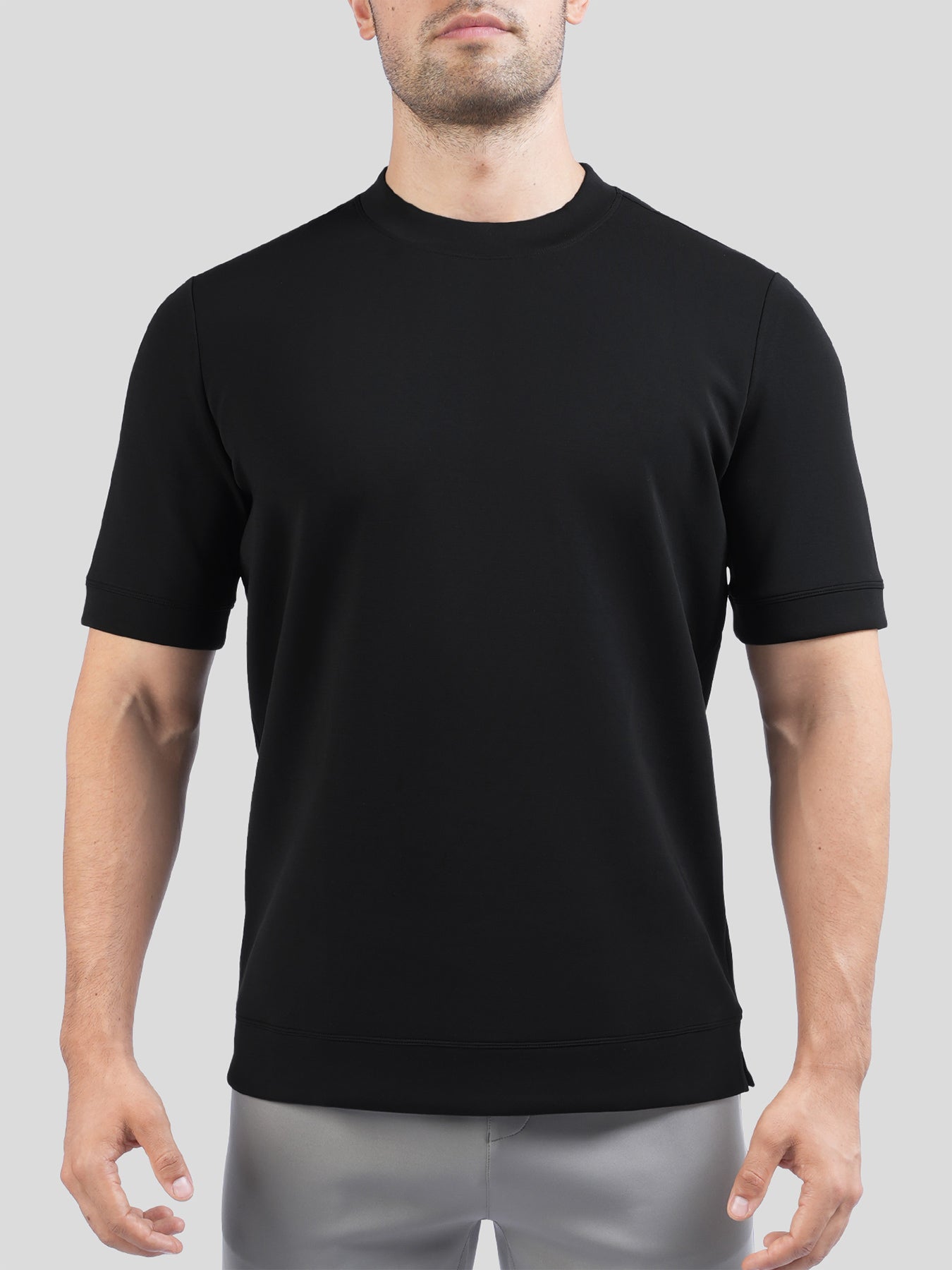 Modal Blend de manga corta Tee:de corte entallado