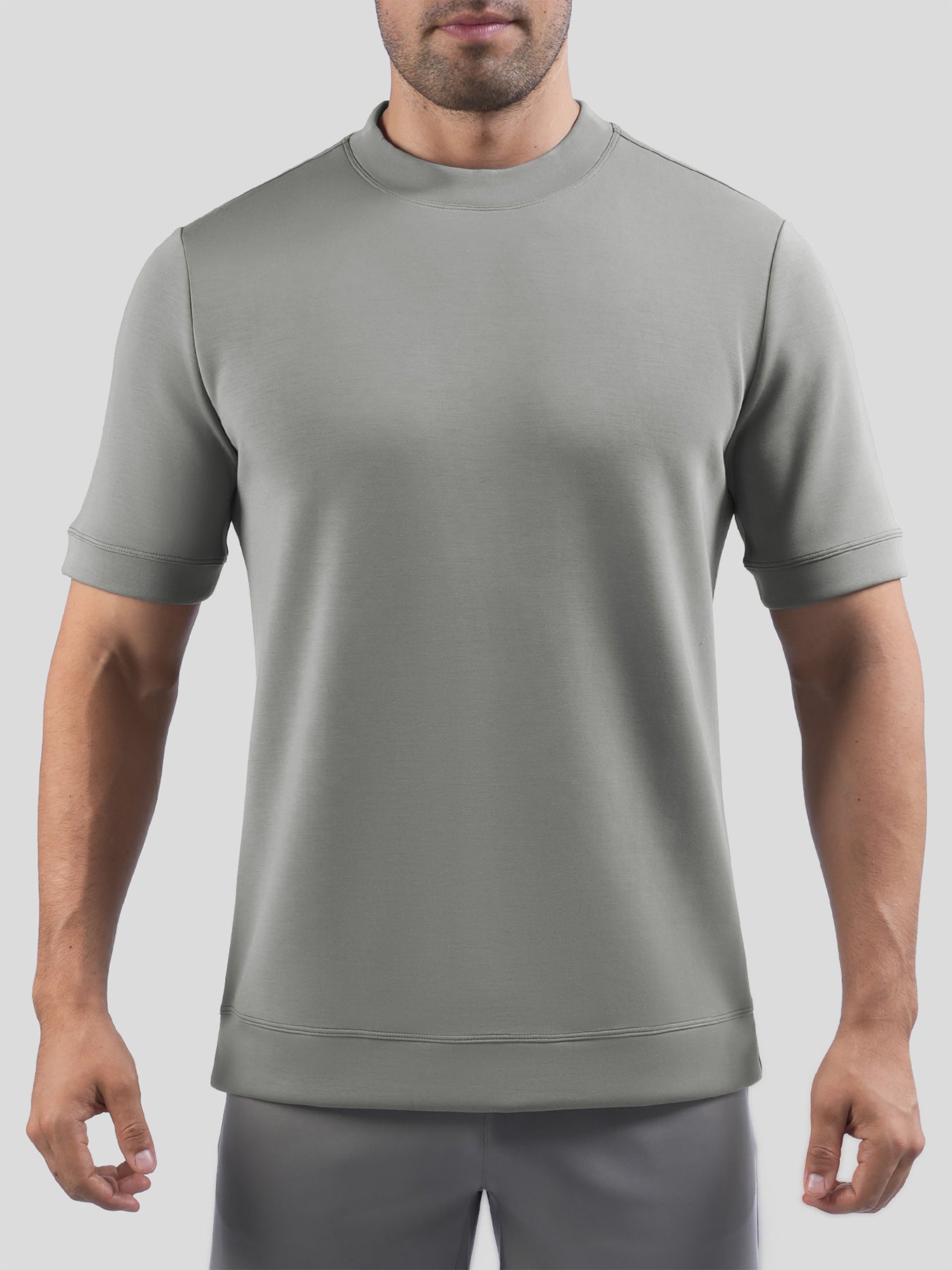 Modal Blend de manga corta Tee:de corte entallado